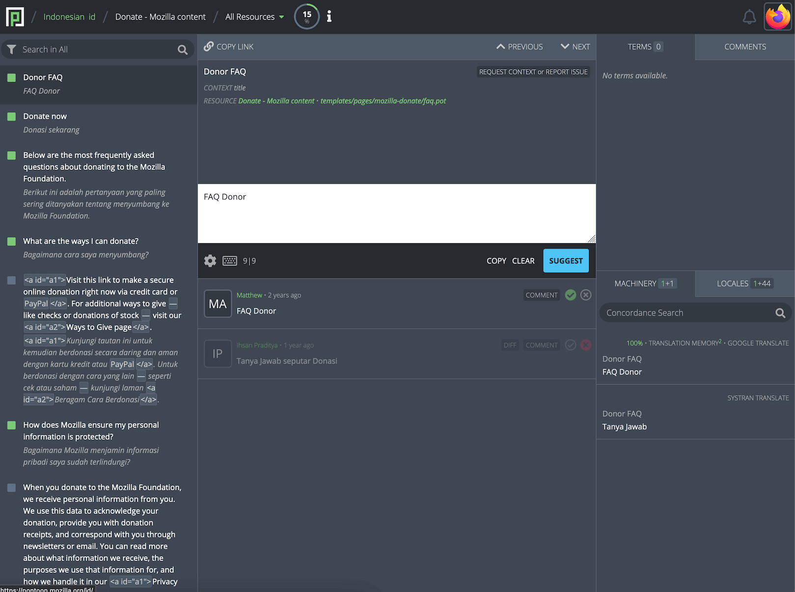 Translation Workspace